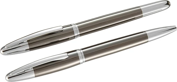 Steelpen Venüs Serisi 179 Krom Ti̇tanyum Dolma Kalem +Tükenmez Kalem ürün görseli 1