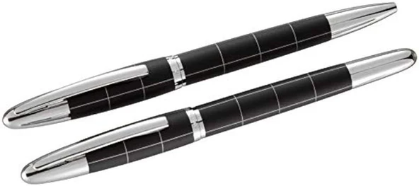 Steelpen Venüs Serisi 1711Dt Siyah Dolma Kalem+Tükenmez Kalem ürün görseli 1
