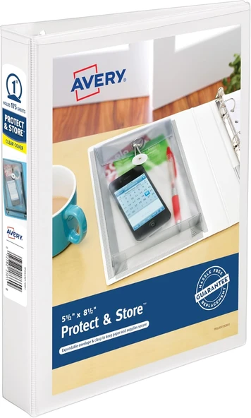 Avery Mini Protect And Store View 3 Halka Bağlayıcı, 1 İnç Yuvarlak Halkalar, 1 Beyaz Bağlayıcı (230 ürün görseli 1