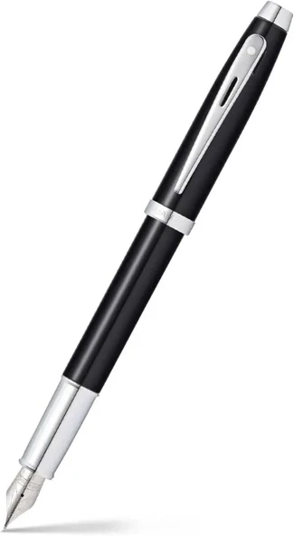Sheaffer 9338-0 100 Serisi Dolma Kalem (M) Parlak Siyah Krom ürün görseli 1