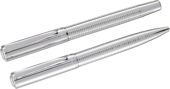 Steelpen Elite Serisi 5064 Elite Krom Dolma Kalem+Tükenmez Kalem ürün görseli 1