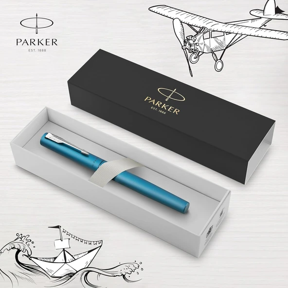 Parker Dolma Kalem Vector Xl Matte Teal M Blue - Resim 6