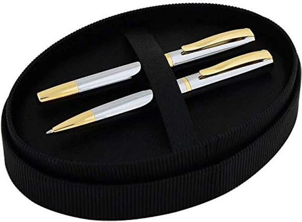 Steelpen Capital Serisi 282 Gold Krom Dolma Kalem+ Tükenmez Kalem ürün görseli 1