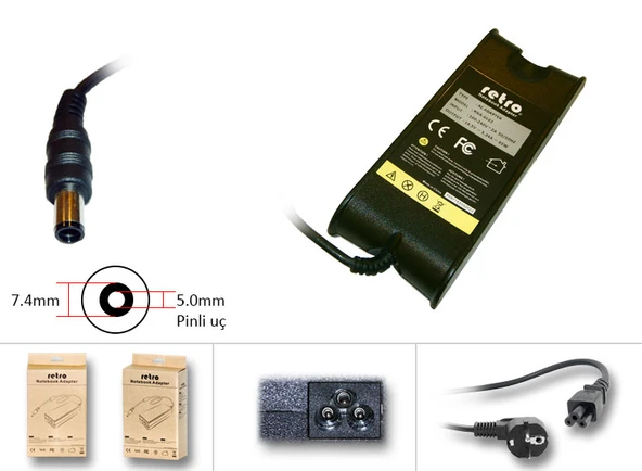 Dell inspiron 15 3558 Notebook Adaptör ( RETRO MARKA19V 3.34 65W) ürün görseli 1