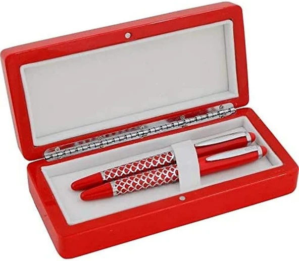 Steelpen Duke Serisi M01 Words Kırmızı Dolma Kalem+Roller Kalem ürün görseli 1