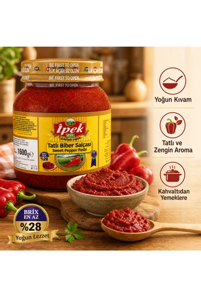 İpek Tatlı Biber Salçası 1600 gr Pet - Resim 5