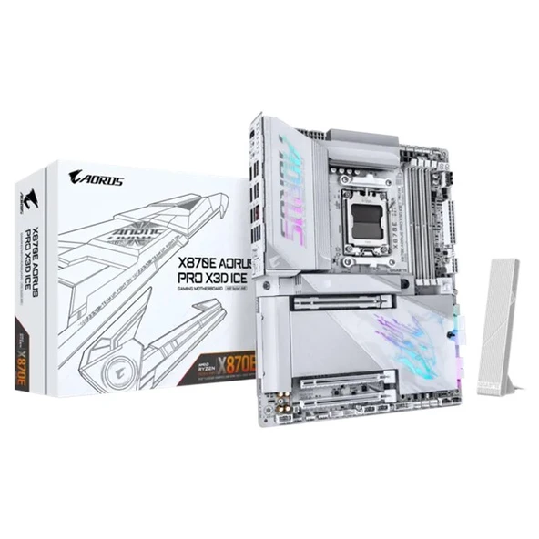GIGABYTE Gigabyte X870E Aorus Pro X ICE Wifi 7 D5 AM5 TypeC ürün görseli 1