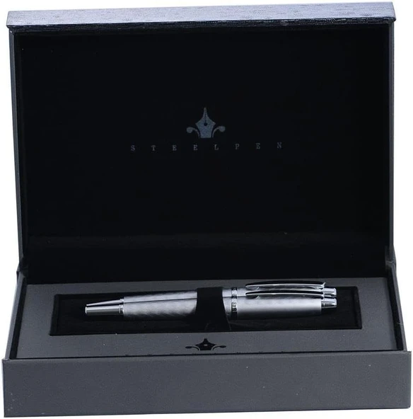 Steelpen World Serisi 2711 Mat Krom Dolma Kalem+Tükenmez Kalem Seti ürün görseli 1