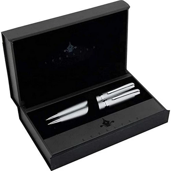 Steelpen Carens Serisi P265 Mat Krom Tükenmez Kalem+Versatil Kalem ürün görseli 1