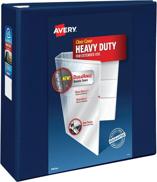 Avery Sağlam Ezd Halkalı Defter 3 Halkalı, 10,2 Cm One-Touch Halka, 21,6 X 27,9 Cm Kağıt Için, 1 Den ürün görseli 1