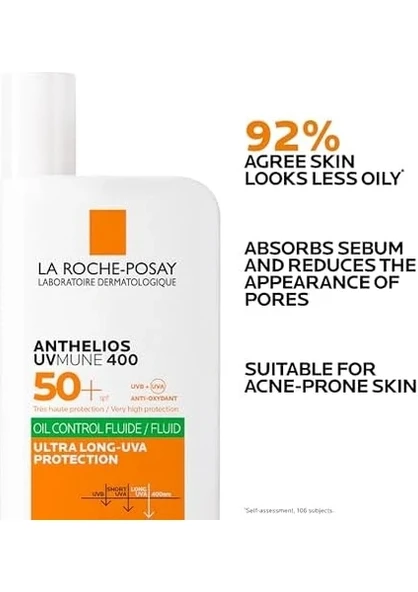 La Roche-Posay Anthelios Uvmune 400 Oil Control Fluid Yüz Güneş Kremi Spf 50+, 50 ml ürün görseli 1