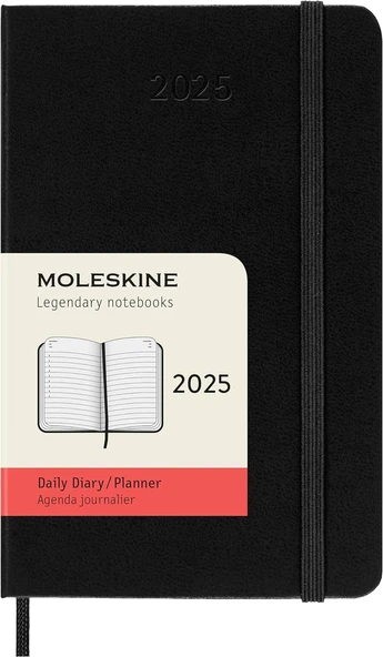 Moleskine Günlük Planlayıcı, 12 Aylık Günlük Planlayıcı 2025, Sabit Kapak Ve Elastik Kilit, Renk Siy ürün görseli 1