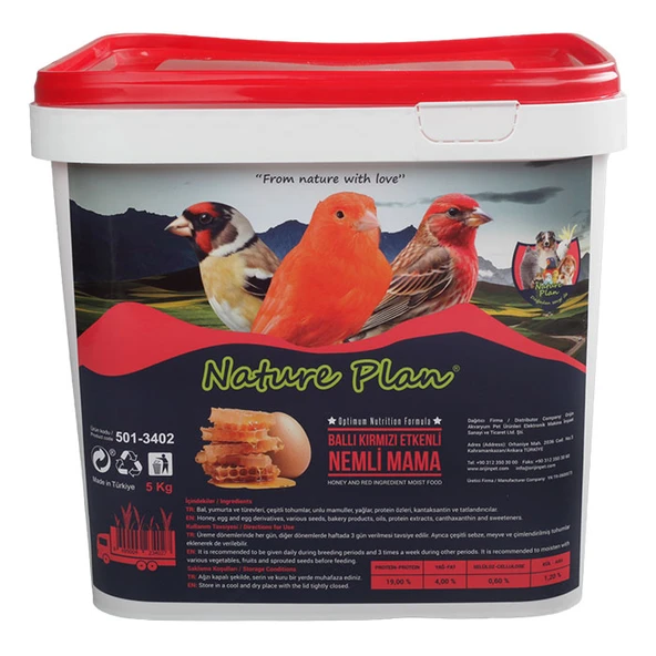 Nature Plan Ballı Nemli Kırmızı Kuş Maması 5 Kg skt:02/2028 ürün görseli 1