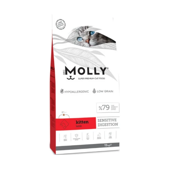 Molly Hipoalerjenik Düşük Tahıllı Kuzu Etli Yavru Kedi Maması 15 Kg ürün görseli 1