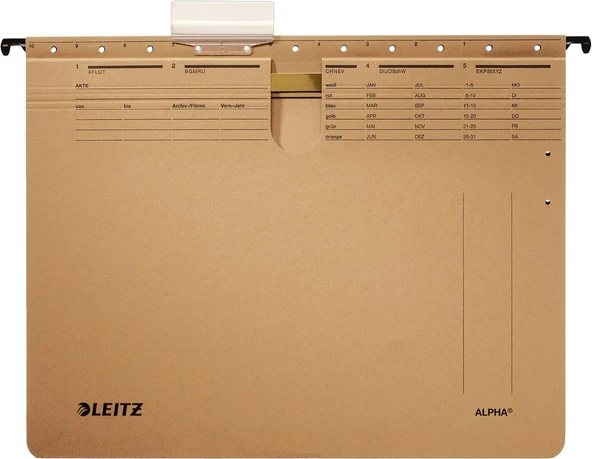Leitz Alpha Askılı Dosya, Telli, A4, Kese Kağıdı Rengi, 10'Lu Paket, 19143000 ürün görseli 1