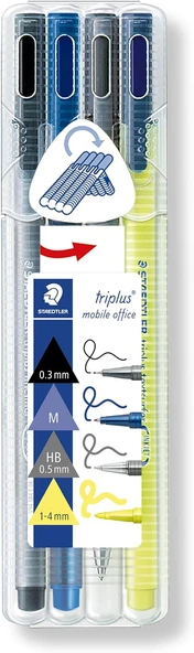 Staedtler 34 Sb4 Triplus Mobile Office 4'Lü Set Finerliner 3349 Tükenmezkalem 431 M3 Kurşunkalem 0.5 ürün görseli 1