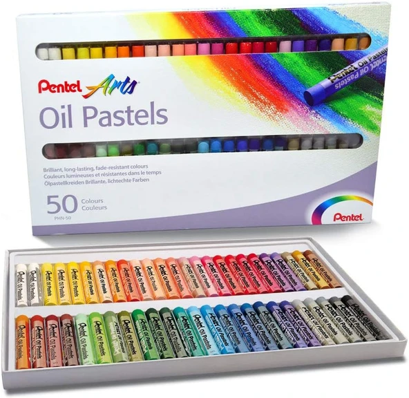 Pentel Phn-50U Yağlı Pastel Boya Seti 50'Li, Çok Renkli ürün görseli 1