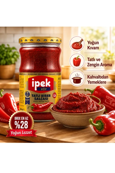 İpek Tatlı Biber Salçası 650 gr Cam - Resim 5