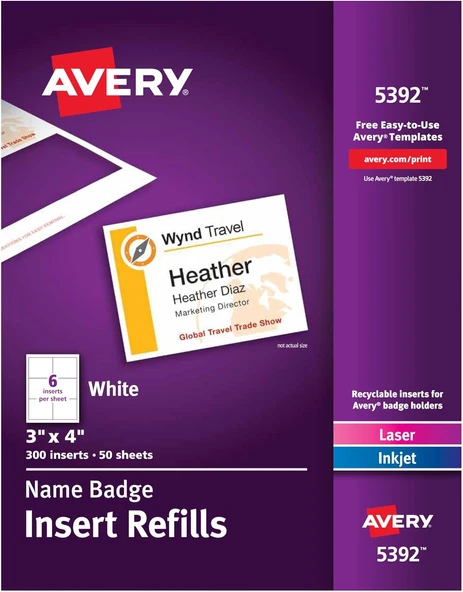 Avery L4786 Etiket Dolgu - 7,6 X 10,2 Cm - Box 300 (5392) - 5'Li Paket ürün görseli 1