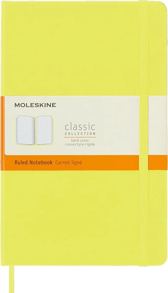 Moleskine Klasik Defter, Sert Kapak, Büyük (5" X 8.2") Çizgili, Citron Sarı, 240 Sayfa ürün görseli 1