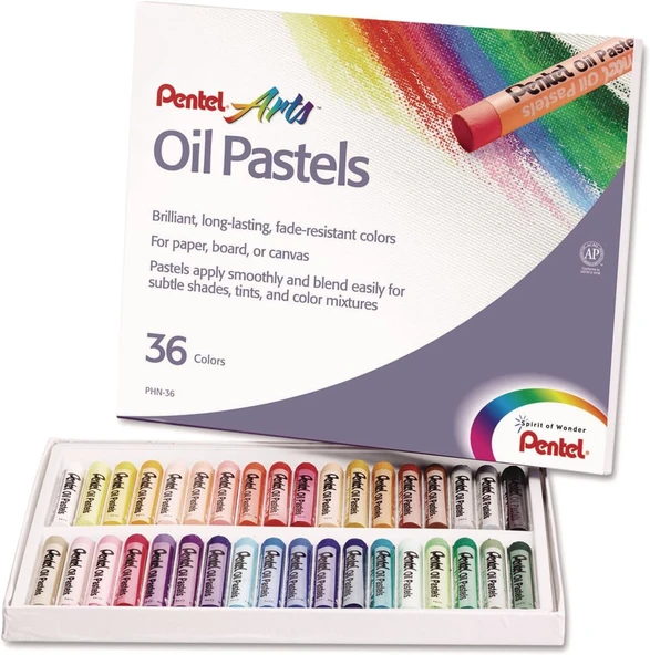 Pentel Yağlı Pastel Boya, Standart Kutu, 36 Renkli ürün görseli 1