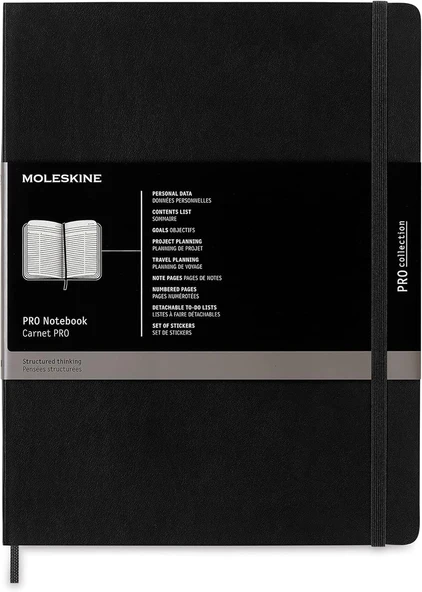 Moleskine Pro Defter Xl Boy Siyah Yumuşak Kapak ürün görseli 1