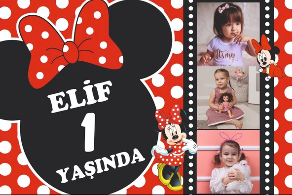 Mickey Mouse Temalı Doğum Günü Afişi 150x100 Cm Branda Afiş ürün görseli 1
