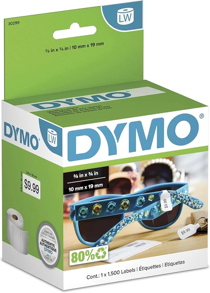 Dymo Lw 2-Up Fiyat Etiketi Etiketi Etiketi Yazicisi Için, Beyaz, 1,9 X 1,9 Cm, 1 Rulo 1.500 Adet ürün görseli 1