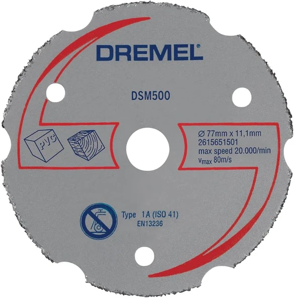 Dremel Dsm20 Kompakt Testere Ile Uyumlu Ahşap Ve Yumuşak Malzemede Çok Amaçlı Karpit Kesme Diski (Ds ürün görseli 1