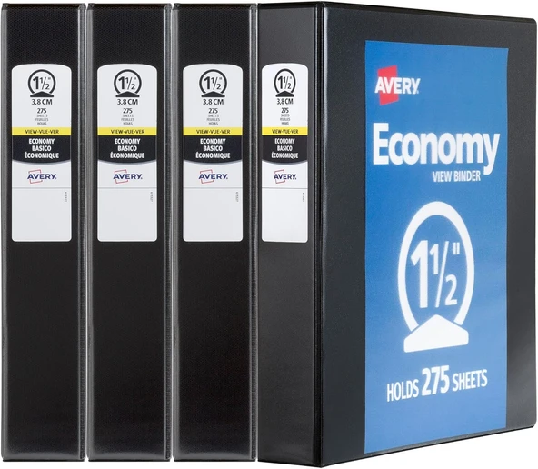 Avery Economy View Binder, 3,8 Cm Yuvarlak Halka, Siyah, (5725) 1.5 Inch ürün görseli 1