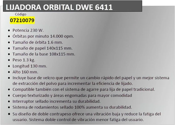 Dewalt Dwe6411 Profesyonel Titreşimli Zimpara - Resim 5