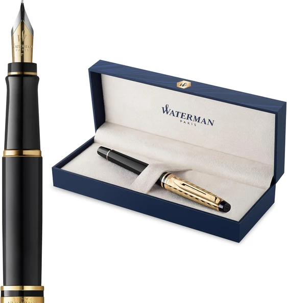 Waterman Se25 Expert Deluxe Siyah Gt Dolma Kalem, M Uç ürün görseli 1