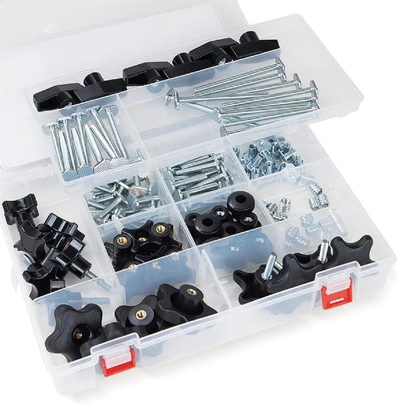 Powertec 71127 128 Parça Set T Parça Topuzu Kiti W/5 Yıldız Düğmesi, 1/4-20 Dişli Cıvata Ve Yıkayıcı ürün görseli 1