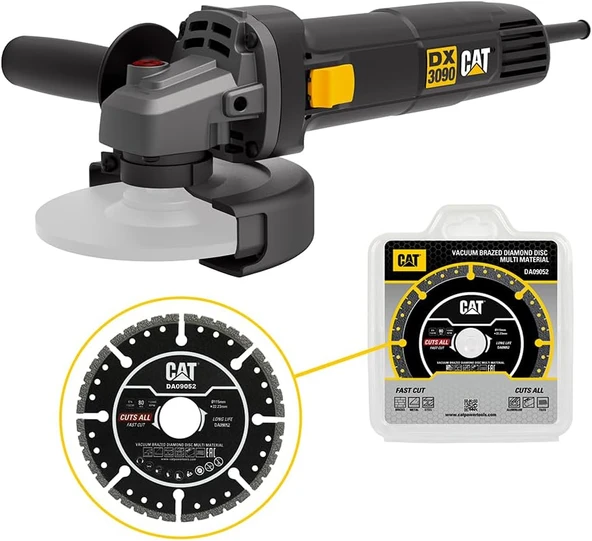 Cat Dx3090 720Watt 125Mm Profesyonel Avuç Taşlama + Da09052 Genel Amaçlı Elmas Kesme Diski ürün görseli 1