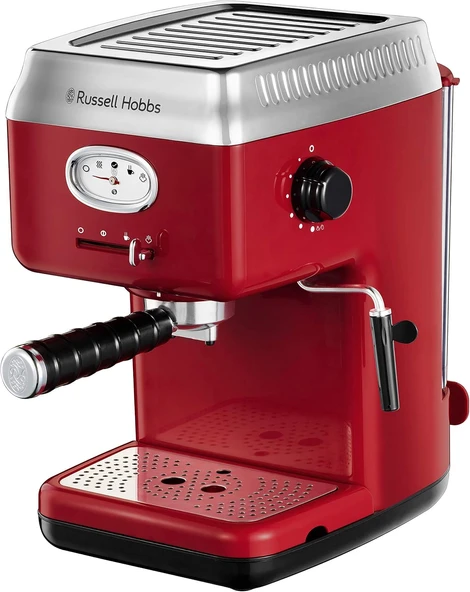 Russell Hobbs 28250-56 Espresso Kahve Makinesi, Retro Kırmızı Süzgeç, 15 Bar, 2 Fincan Başlığı, 1.1 ürün görseli 1