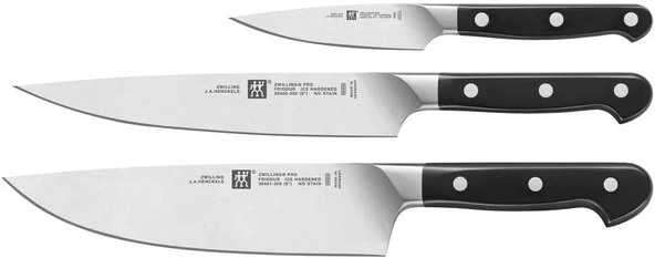 Zwilling 3 Parça Bıçak Seti, Paslanmaz Çelik, Siyah-Gri ürün görseli 1