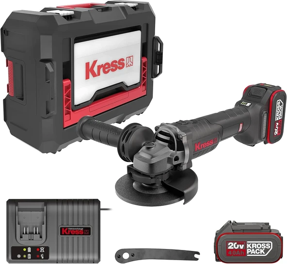 Kress Kuh10.2 20Volt 4.0Ah. Li-Ion Çift Akülü 125Mm Kömürsüz Profesyonel Şarjlı Devir Ayarlı Avuç Ta ürün görseli 1