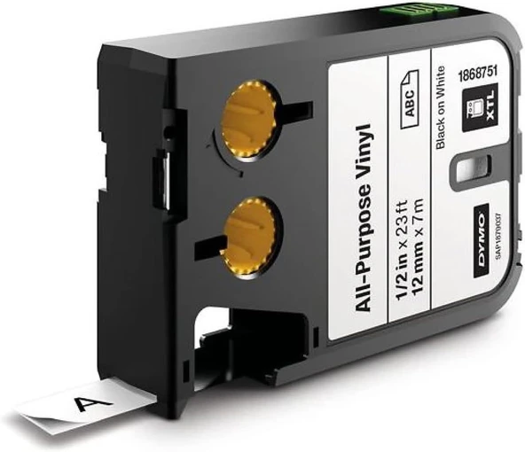 Dymo Xtl, Çok Amaçlı Vinil (12 Mm X 7 Mt), Beyaz/Siyah - 1868751 ürün görseli 1