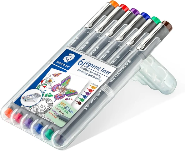 Staedtler 30805Ssb6 Pigment Liner Karışık Renk 0.5 Mm 6'Lı Set ürün görseli 1