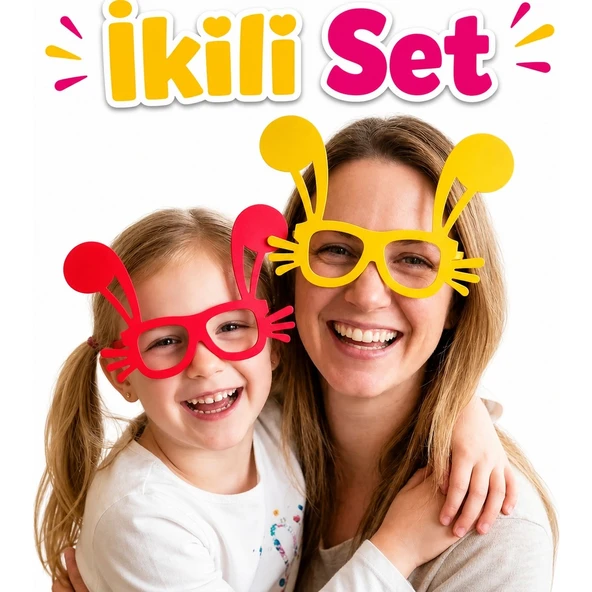 ? Renkli Parti Gözlüğü İkili Set | Eğlenceli Tasarım | Renk Seçenekli | Dayanıklı Gözlük ürün görseli 1