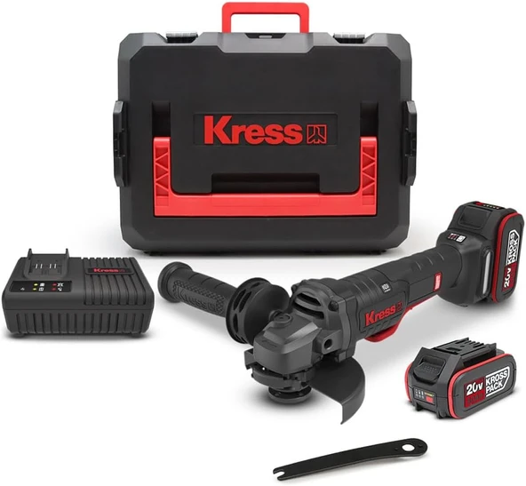Kress Kuh04.1 20Volt 5.0Ah. Li-Ion Çift Akülü 125Mm Kömürsüz Profesyonel Devir Ayarlı Alttan Tetikli ürün görseli 1