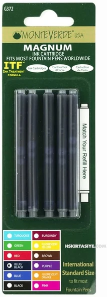 Monteverde Kartuş Serisi Magnum Mavi/Siyah 5 Li ürün görseli 1