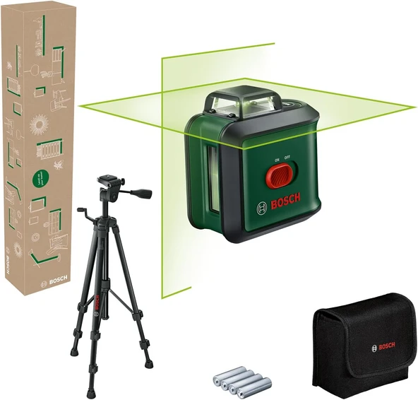 Bosch Home & Garden Universallevel 360 Set Çapraz Çizgi Lazeri (24M Çalışma Alanı,360° Yatay Çizgi I ürün görseli 1