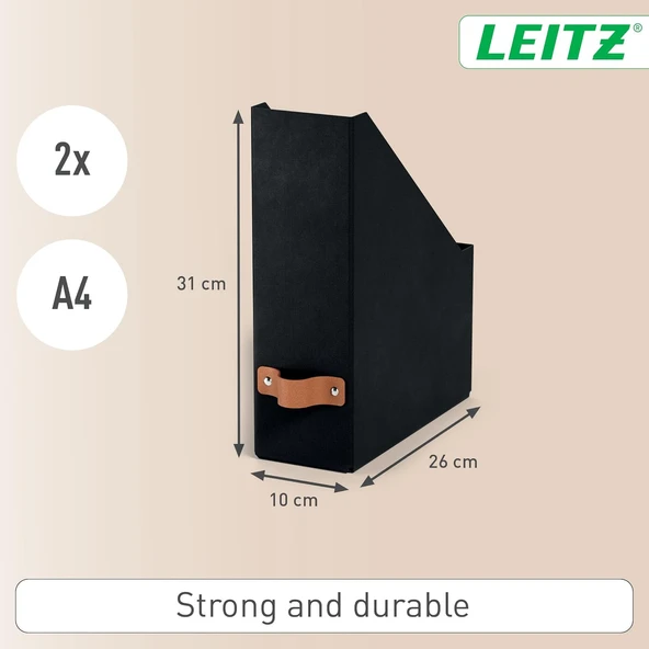 Leitz Puro Kutu Klasör 2’Li Siyah - Resim 4