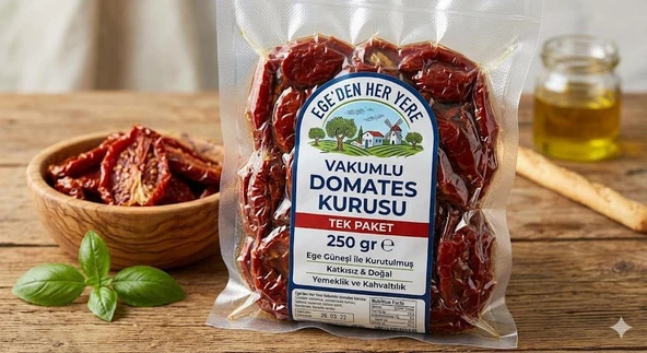 Vakumlu Doğal Kurutulmuş Etli Domates Kurusu 250 gr. ürün görseli 1