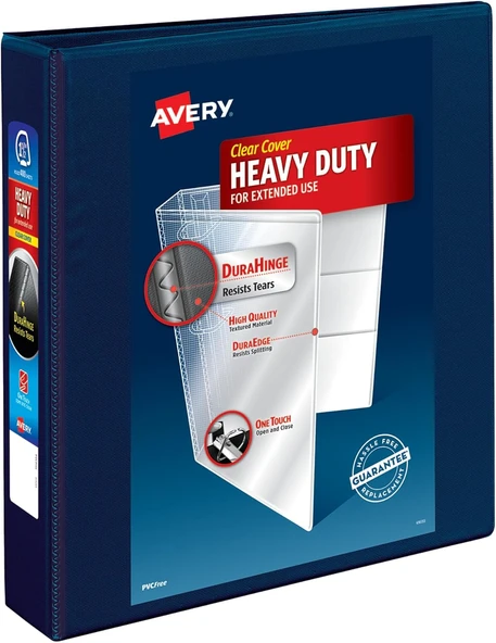 Avery Ağır Hizmet Tipi Görünüm 3 Halka Bağlayıcı, 1.5 "Tek Dokunuşla Ezd Halka, 1 Lacivert Bağlayıcı ürün görseli 1