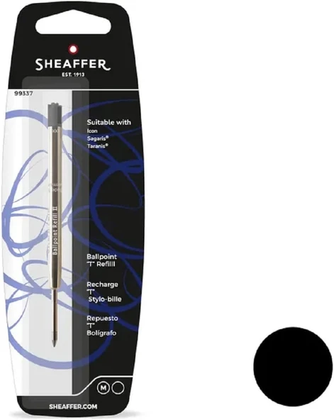 Sheaffer 99337 Tükenmez Refil T Siyah T Model Medium - Resim 3