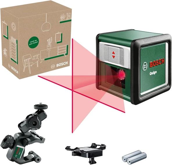 Bosch Home & Garden Quigo Çizgi Lazer +Mm2 (Kolay Ve Çok Yönlükkonumlandırma, +/- 4° Otomatik Hizala ürün görseli 1