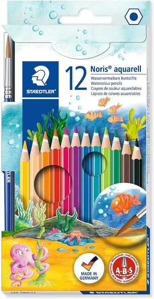 Staedtler 144 10Nc12 Noris Clup Aquarell 12'Li Kuruboya Fırça Hediyeli ürün görseli 1