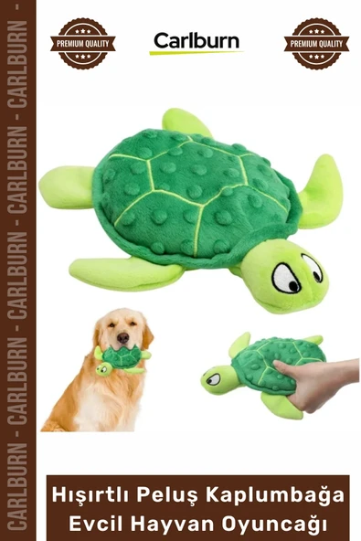 #Petshop Yumuşak Sesli Diş Kaşıyıcı Köpek Eğitici Hışırtlı Peluş Kaplumbağa Evcil Hayvan Oyuncağı ürün görseli 1